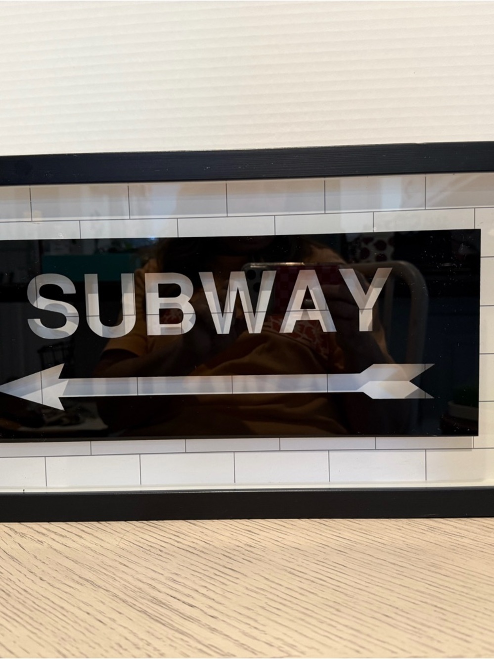 Glass Subway Sign 3-D Design  Hobby Lobby fun eye catching     Corner Has Damage